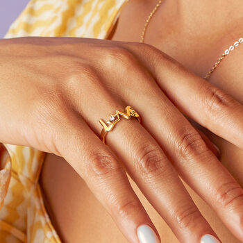 Gold Plated Adjustable Love Ring, 2 of 8