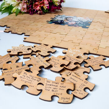 Wedding Guest Book Alternative Custom Jigsaw Puzzle, 10 of 10