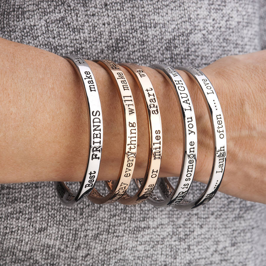 Daughter Message Bangle Rose Gold Plated By Lauryn James Daughter Message Bangle Rose Gold Plated