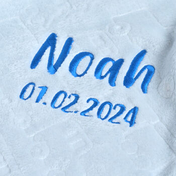 Personalised Baby Blue Blanket With Cars, 2 of 7