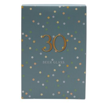 30th Birthday Keepsake Pint Beer Glass Gift, 4 of 4