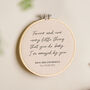 Special Lyric, Quote Or Vows Snippet Linen 4th Anniversary Hoop, thumbnail 1 of 2