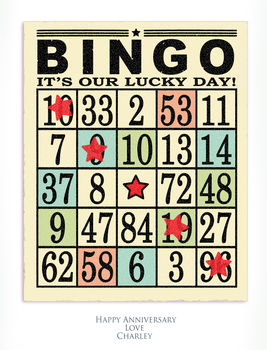 Personalised Lucky Day Bingo Card Print, 3 of 5