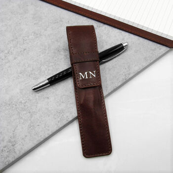 Personalised Refillable Leather Journal And Pen Holder, 4 of 7