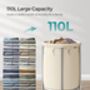Rolling Laundry Basket With Steel Frame Trolley, thumbnail 3 of 7