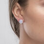 Sterling Silver Hexagon Blue Lace Agate Earrings, thumbnail 3 of 6
