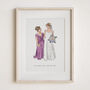 Mother Of The Bride Gift Bespoke Hand Drawn Portrait, thumbnail 3 of 11