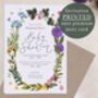 Personalised Printed A6 Floral Baby Shower Invitation, thumbnail 1 of 3