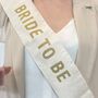 Bride To Be Cotton White And Gold Sash, thumbnail 2 of 4