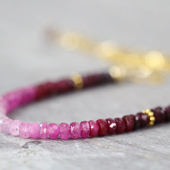 Ruby Bead Necklace In Gold, 7 of 12