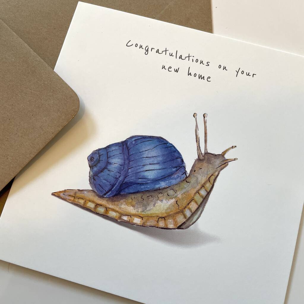 Snail New Home Card By lil wabbit