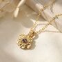 Amethyst February Violet Birthflower Charm Necklace, thumbnail 1 of 3