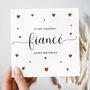 Calligraphy Fiancé Birthday Card, Classy Hearts Card For Him Or Her, thumbnail 1 of 2
