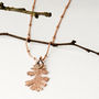 Small Lacey Oak Real Leaf Necklace, thumbnail 11 of 12