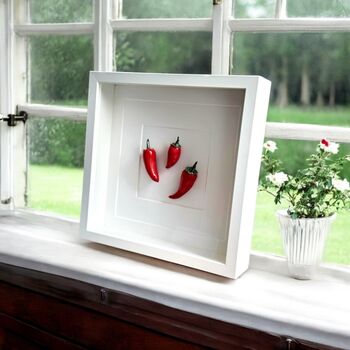 Ceramic Kitchen Wall Art: Three Red Chillies, 6 of 9