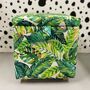 Banana Leaf Print Storage Ottoman, thumbnail 1 of 3