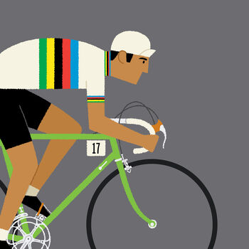 Personalised Cycling Print, Rainbow Jersey, 6 of 7