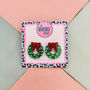 Christmas Wreath Glitter Resin Studs, thumbnail 1 of 3
