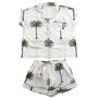 Ladies Palm Tree Print Cotton Short Pyjama Set, thumbnail 3 of 3