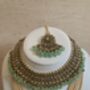 Indian Antique Gold Plated Mint Green Pearl Mala Set, thumbnail 6 of 9