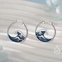 The Great Wave Sterling Silver Hoop Earrings, thumbnail 6 of 10