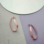 Teardrop Ribbon 18kt Gold Plated Silver Hoop Earrings, thumbnail 3 of 7
