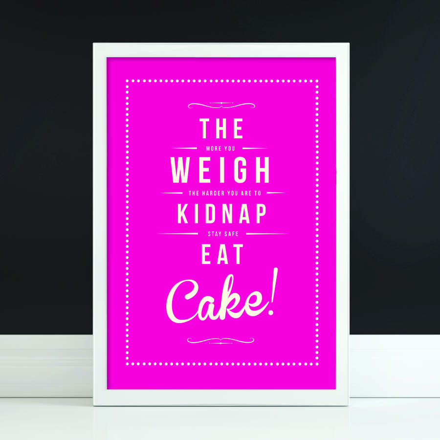 Is It Safe To Eat Fruits At Night 'Stay Safe, Eat Cake' Retro Art Print By Rock The Custard