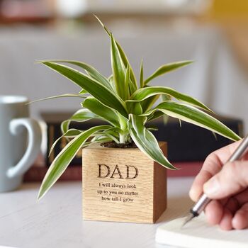 Personalised Solid Oak Micro Plant Pot, 2 of 7