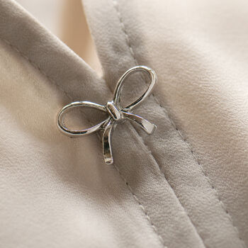 Bow Gold Or Silver Colour Modesty Pin, 3 of 12