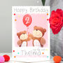 Personalised Bear Sister Birthday Card, thumbnail 1 of 6