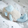 Blue Curly Sheep Plush Toy For Baby And Toddler, thumbnail 3 of 10