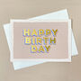 Eight Colour Block 3D Happy Birthday Card Box Set, thumbnail 4 of 10