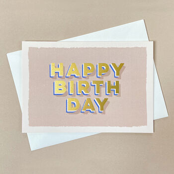 Eight Colour Block 3D Happy Birthday Card Box Set, 4 of 10