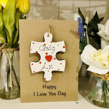 Personalised Valentines Card Missing Piece Jigsaw, 3 of 8