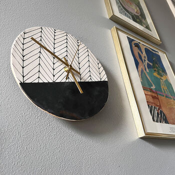 Black Herringbone Wall Clock, 3 of 6