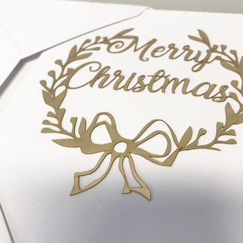 Paper Cut Luxury Gold Christmas Card, 9 of 12