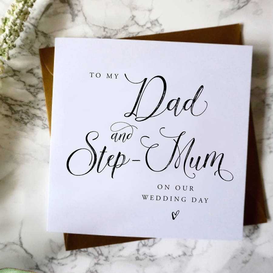 To My Dad And Step Mum Wedding Card By Farrah & Eve Paper Co 