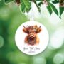 Personalised Hippie Highland Cow Decoration A, thumbnail 2 of 2