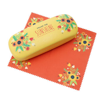 Sunflower Hard Glasses Case | Microfibre Cleaning Cloth, 2 of 5