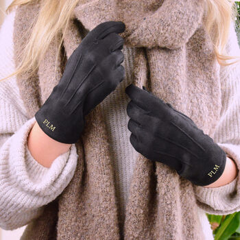 Personalised Monogrammed Suedette Gloves, 2 of 9