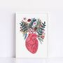 Anatomical Blooming Heart And Flowers A4 Giclee Print, thumbnail 1 of 5