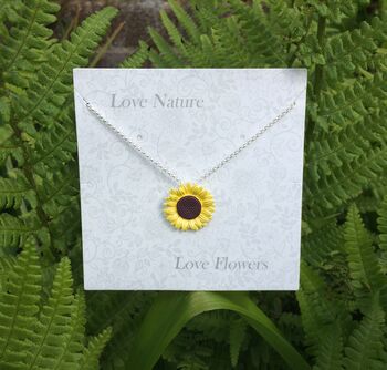 Sunflower Yellow Pendant Necklace, 3 of 4