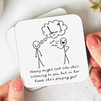 Personalised Coaster 'Playing Golf', 2 of 2