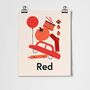 Favourite Colour Red Children's Fine Art Print, thumbnail 2 of 3