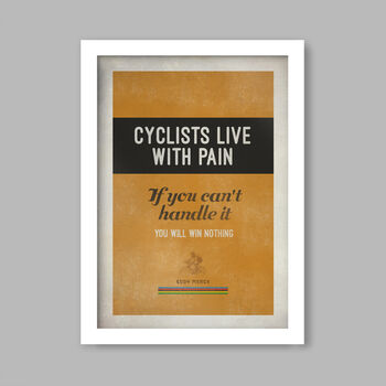 Eddie Merckx Quote Cycling Poster Print, 3 of 3
