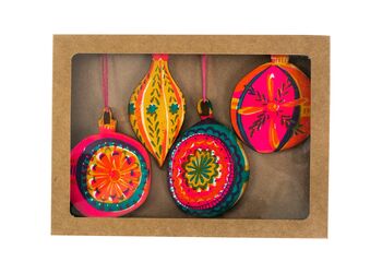 Wooden Hand Printed Bauble Decorations, 5 of 5