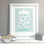 Raindrops Personalised Baby Shower Guest Book Print, thumbnail 1 of 5