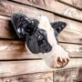 Hand Painted Ceramic Friesian Cow Head Wall Sconce Vase, thumbnail 2 of 4