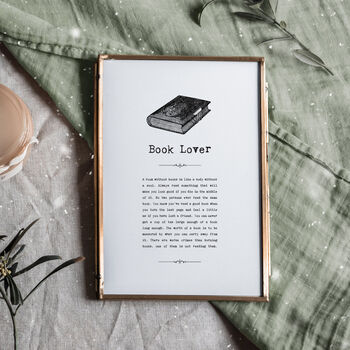 Book Lover Gift Print With Bookish Quotes, 2 of 8