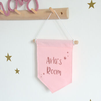 Pink Personalised Room Banner Girls Decor, 6 of 7